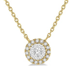 Load image into Gallery viewer, 1/6 Ctw Circular Round Cut Diamond Lovebright Pendant With Chain in 14K Yellow and White Gold