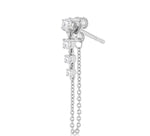 Load image into Gallery viewer, 1/3 Ctw Journey Round Cut Diamond Fashion Long Chain Earring in 14K White Gold