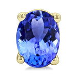 Load image into Gallery viewer, 4X3 MM Oval Shape Tanzanite Precious Stud Earrings in 14K Yellow Gold