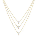 Load image into Gallery viewer, 5/8 Ctw Triple Pear Cut Diamond Layered Necklace in 14K Yellow Gold