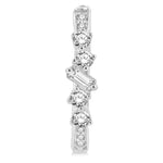 Load image into Gallery viewer, 1/3 Ctw Baguette and Round Cut Diamond Hoop Earrings in 14K White Gold