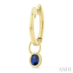 Load image into Gallery viewer, 5x3 MM Bezel Set Oval Cut Sapphire Precious Fashion Huggie Earrings in 10K Yellow Gold