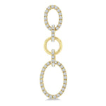 Load image into Gallery viewer, 3/4 Ctw Open Window Oval Shape Link Round Cut Diamond Fashion Earrings in 14K Yellow Gold