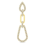 Load image into Gallery viewer, 3/4 Ctw Open Window Pear Shape Link Round Cut Diamond Fashion Earrings in 14K Yellow Gold