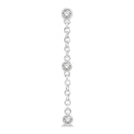 Load image into Gallery viewer, 1/6 Ctw Circular Shape 3-Station Round Cut Diamond Drop Earring in 10K White Gold