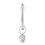 Load image into Gallery viewer, 1/3 Ctw Bezel Set Pear Cut Diamond Huggie Earrings in 14K White Gold