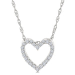 Load image into Gallery viewer, 1/10 Ctw Heart Shape Round Cut Diamond Pendant With Chain in 10K White Gold