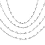 Load image into Gallery viewer, 7 Ctw Bezel Set Round Cut Diamond Layered 60-Inch Necklace in 14K White Gold