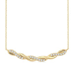 Load image into Gallery viewer, 1/3 Ctw Round Cut Diamond Twisted Fashion Necklace in 14K Yellow Gold