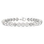 Load image into Gallery viewer, 6 MM Bold Bead and 1/5 Ctw Round Cut Diamond Fashion Bracelet in Sterling Silver