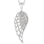 Load image into Gallery viewer, 1/20 Ctw Round Cut Diamond Angel Wing Pendant in Sterling Silver with Chain
