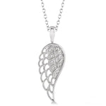 Load image into Gallery viewer, 1/20 Ctw Round Cut Diamond Angel Wing Pendant in Sterling Silver with Chain