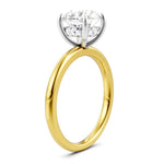 Load image into Gallery viewer, 1/20 Ctw Circular Shape Round Cut Diamond Semi-Mount Engagement Ring in 14K Yellow and White Gold