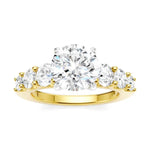 Load image into Gallery viewer, 1 1/10 Ctw Round Shape Round Cut Diamond Semi-Mount Engagement Ring in 14K Yellow and White Gold