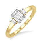 Load image into Gallery viewer, 1/10 Ctw Baguette Diamond Semi-Mount Engagement Ring in 14K Yellow and White Gold