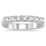 Load image into Gallery viewer, 1/2 Ctw 7 Stone Round Cut Diamond Wedding Band in Platinum