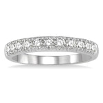 Load image into Gallery viewer, 1/2 Ctw 11 Stone Round Cut Diamond Wedding Band in 14K White Gold