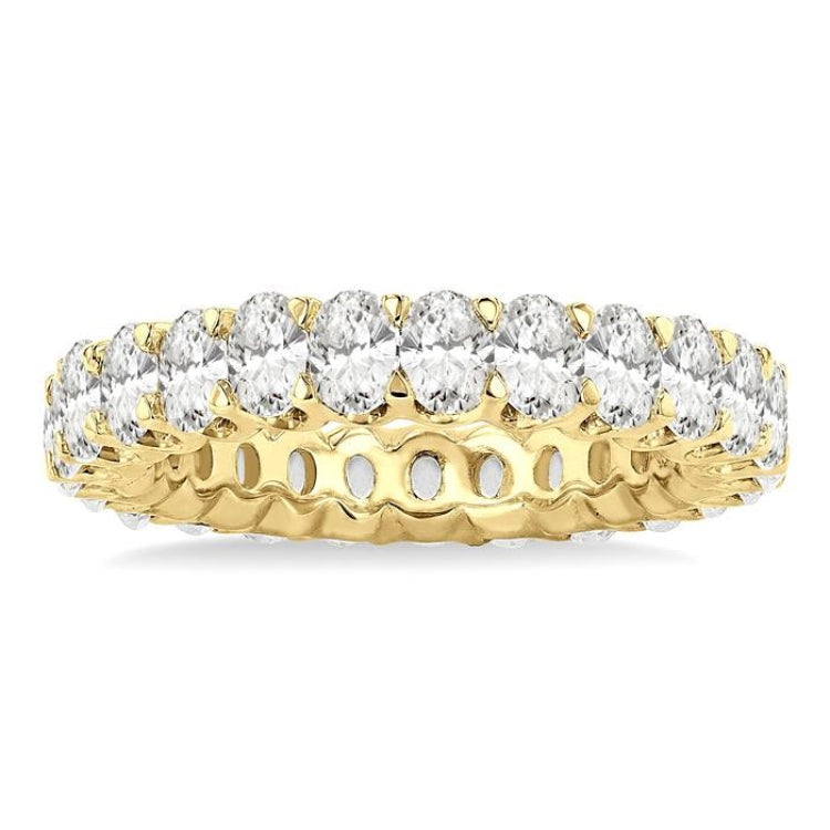 3 Ctw Eternity Oval Cut Diamond Wedding Band in 14K Yellow Gold