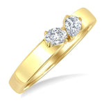 Load image into Gallery viewer, 1/3 Ctw Toi Et Moi 2-Stone Pear and Oval Cut Diamond Fashion Ring in 14K Yellow Gold