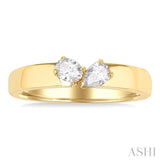 1/3 Ctw Toi Et Moi 2-Stone Pear and Oval Cut Diamond Fashion Ring in 14K Yellow Gold