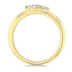 Load image into Gallery viewer, 3/8 Ctw Textured Shank 2-Stone Pear Cut Diamond Fashion Band in 14K Yellow Gold