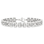 Load image into Gallery viewer, 1/6 Ctw Bold Panther Link Round Cut Diamond Fashion Bracelet in Sterling Silver