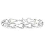 Load image into Gallery viewer, 1/6 Ctw Round Cut Diamond Bold Knot Link Fashion Bracelet in Sterling Silver
