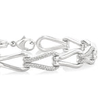 Load image into Gallery viewer, 1/6 Ctw Round Cut Diamond Bold Knot Link Fashion Bracelet in Sterling Silver