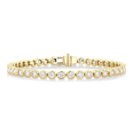 Load image into Gallery viewer, 4 1/5 Ctw East-West Bezel Set Round Cut Diamond Tennis Bracelet in 14K Yellow Gold