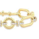 Load image into Gallery viewer, 2 5/8 Ctw Round Cut Diamond Open Window Bold Link Fashion Bracelet in 14K Yellow Gold
