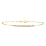 Load image into Gallery viewer, 1/2 Ctw Round Cut Diamond Paperclip Chain Bracelet in 14K Yellow Gold