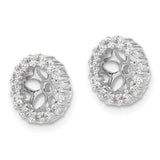 14k White Gold 1/2 carat Diamond Circle Earring Jackets