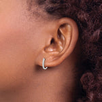 Load image into Gallery viewer, 14k White Gold 1/10 carat Diamond Hinged Hoop Earrings