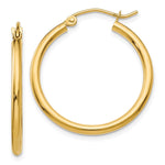 Load image into Gallery viewer, 14k 2x25mm Polished Tube Hoop Earrings