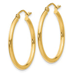 Load image into Gallery viewer, 14k 2x25mm Polished Tube Hoop Earrings