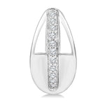 Load image into Gallery viewer, 1/6 Ctw Round Cut Diamond Bold Fashion Hoop Earrings in 10K White Gold