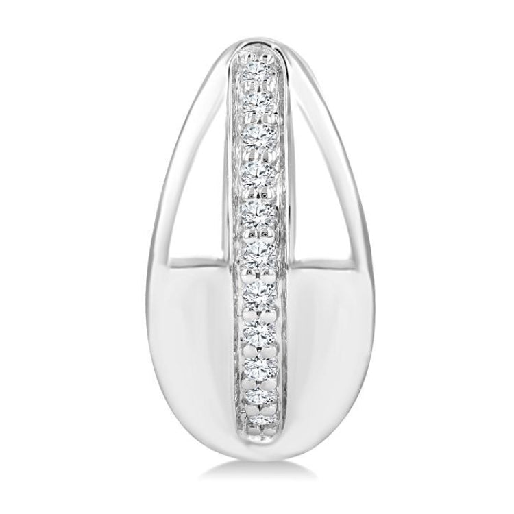 1/6 Ctw Round Cut Diamond Bold Fashion Hoop Earrings in 10K White Gold