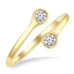 Load image into Gallery viewer, 1/5 Ctw Split Single Coil Bezel Set Round Cut Diamond Open Fashion Ring in 14K Yellow Gold