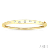 1/2 Ctw Round Cut Diamond Mosaic Fashion Bangle in 10K Yellow Gold