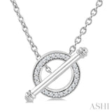 1/8 Ctw Circle Toggle Single Cut Diamond Fashion Necklace in 10K White Gold