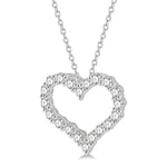 Load image into Gallery viewer, 1 Ctw Heart Shape Round Cut Diamond Pendant With Chain in 14K White Gold