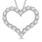 Load image into Gallery viewer, 1 Ctw Heart Shape Round Cut Diamond Pendant With Chain in 14K White Gold