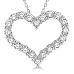 Load image into Gallery viewer, 3/4 Ctw Heart Shape Round Cut Diamond Pendant With Chain in 14K White Gold