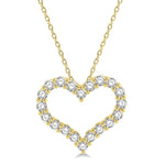 Load image into Gallery viewer, 3/4 Ctw Heart Shape Round Cut Diamond Pendant With Chain in 14K Yellow Gold