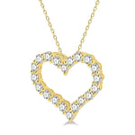 Load image into Gallery viewer, 3/4 Ctw Heart Shape Round Cut Diamond Pendant With Chain in 14K Yellow Gold