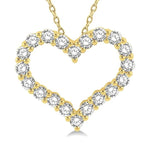 Load image into Gallery viewer, 3/4 Ctw Heart Shape Round Cut Diamond Pendant With Chain in 14K Yellow Gold