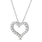 Load image into Gallery viewer, 1/2 Ctw Heart Shape Round Cut Diamond Pendant With Chain in 14K White Gold