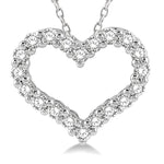 Load image into Gallery viewer, 1/2 Ctw Heart Shape Round Cut Diamond Pendant With Chain in 14K White Gold