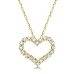 Load image into Gallery viewer, 1/2 Ctw Heart Shape Round Cut Diamond Pendant With Chain in 14K Yellow Gold