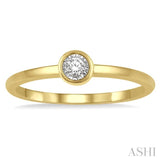 1/50 Ctw Round Cut Diamond Promise Ring in 10K Yellow Gold
